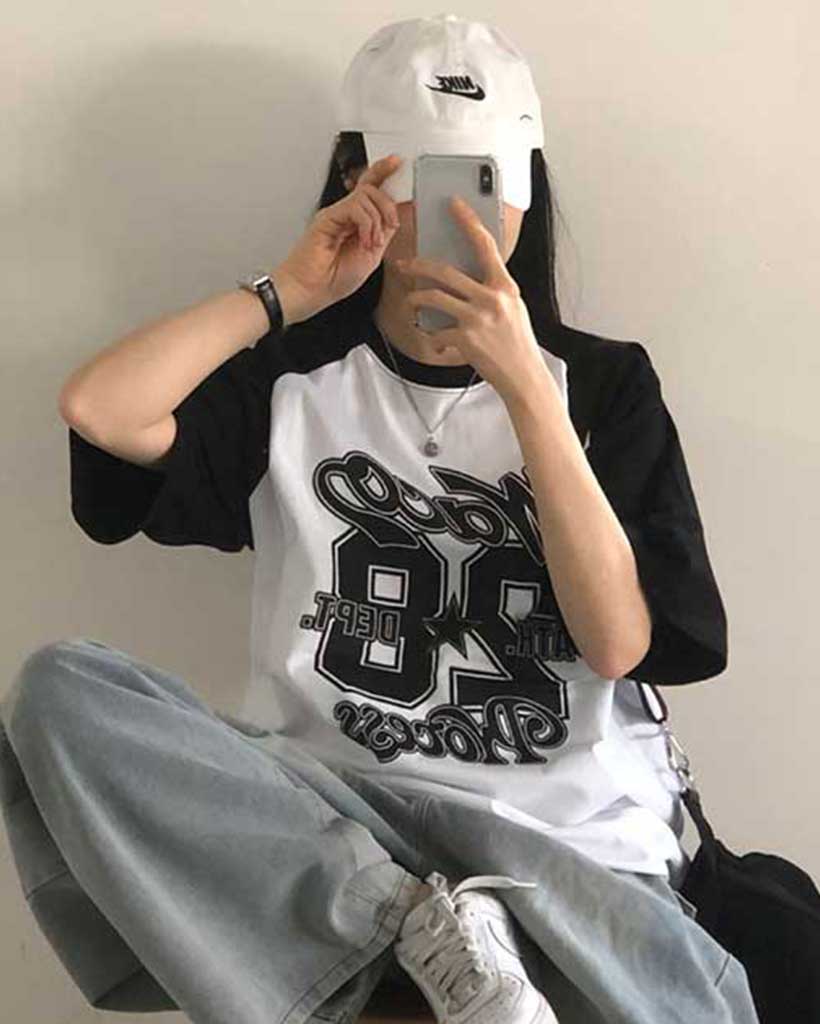 オーバーサイズバイカラー半袖Tシャツ(3color) | ファッション