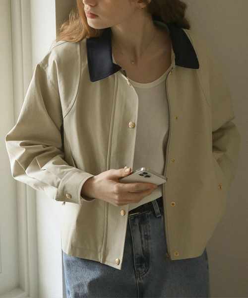 2color] クロップドショートトレンチコート | ファッション通販