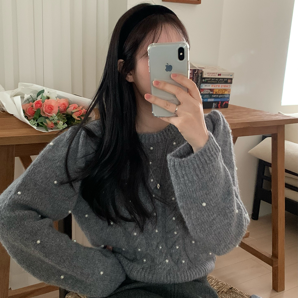 パールポイントツイストニット