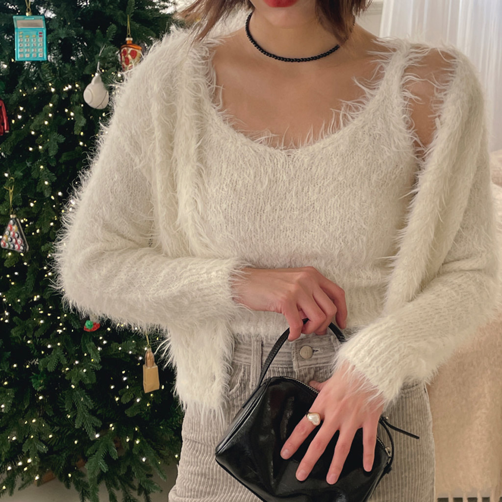 Benikoふわふわキャミソールカーディガンセット | ファッション