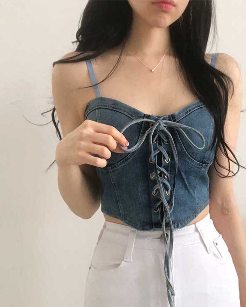 コルセットデニムキャミソールトップ | ファッション通販サイト NUGU