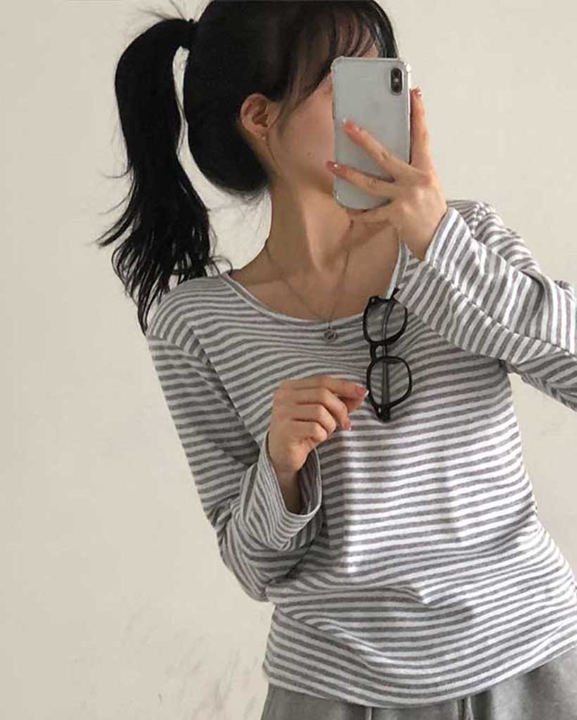 ベーシックボーダー長袖Tシャツ