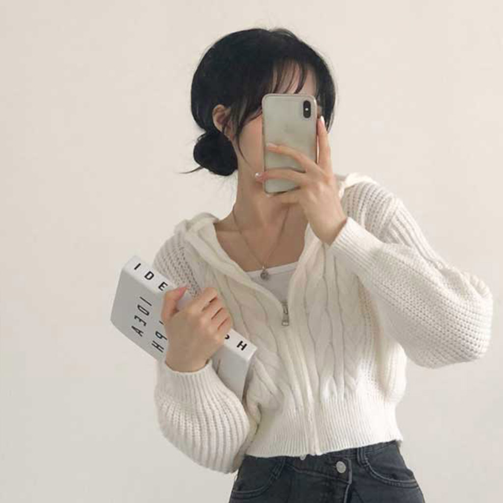 [3color]シナモンツイストニットパーカー