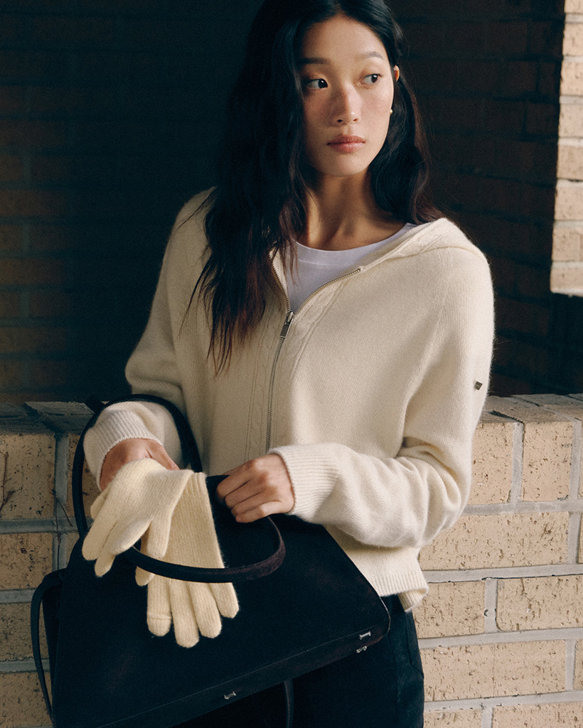 [nugu限定商品] A-ren Wool Knit Hoodie Zipup (Butter Cream)