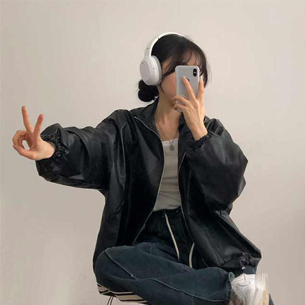 2color]オーバーサイズ2WAYストリングレザージャケット