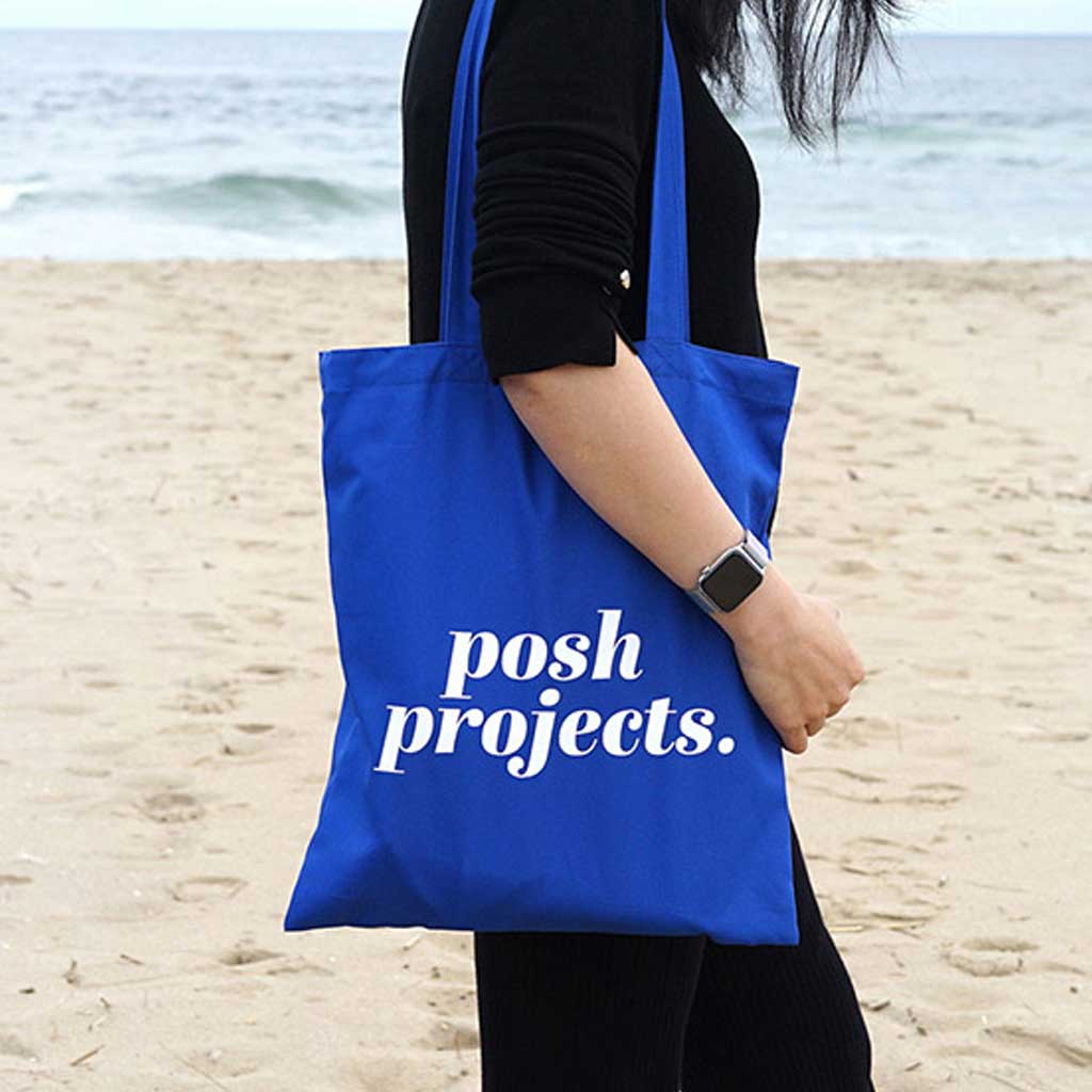 E129 BIG HOLIDAY LOGO ECO BAG BLUE