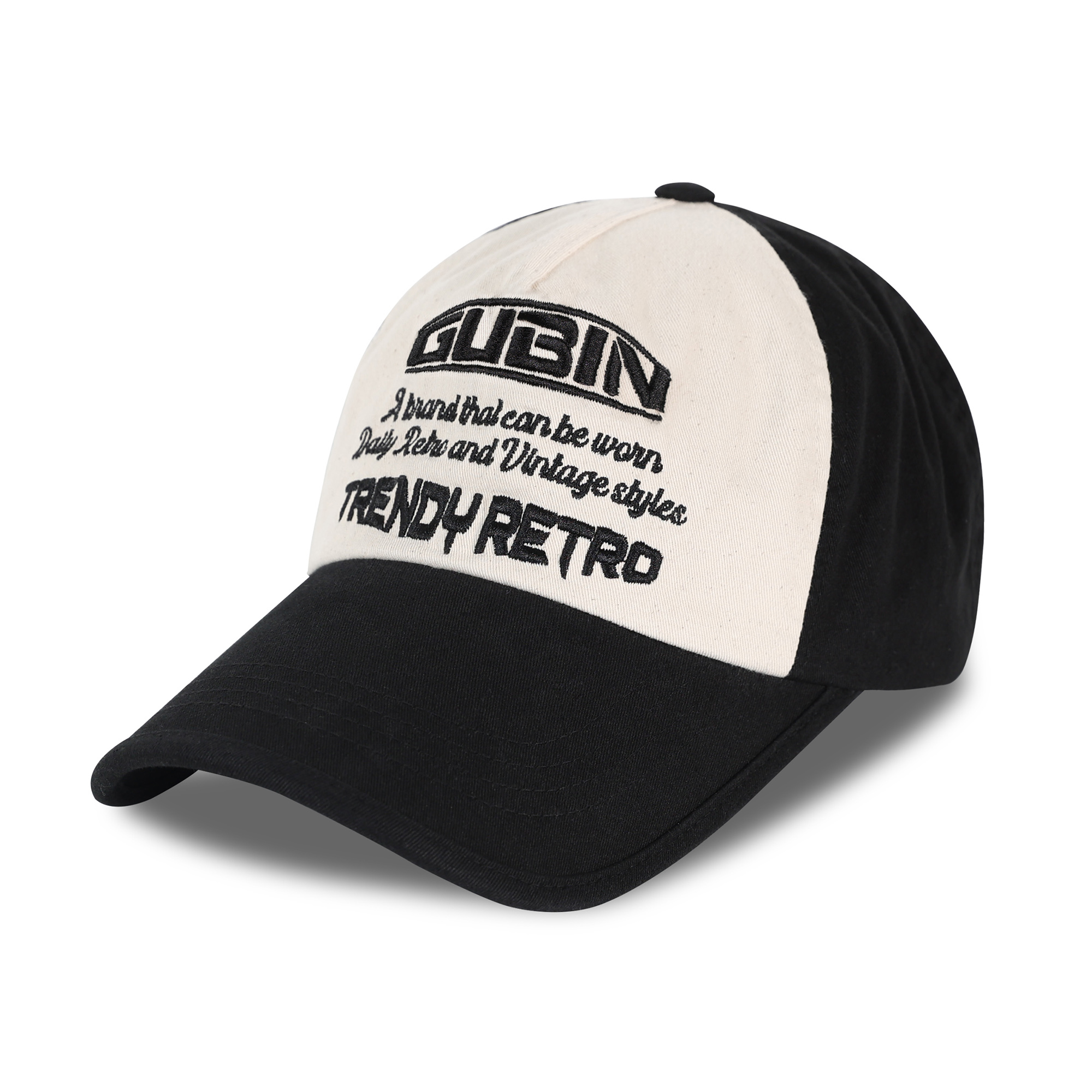TRENDY RETRO PATCH BALL CAP - BLACK
