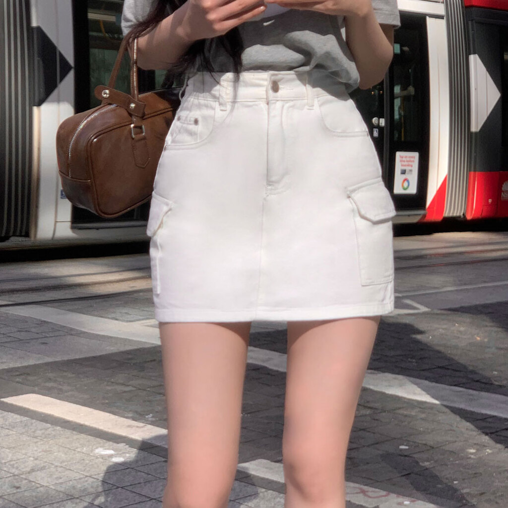 (ORIGINAL) サイドポケット, カーゴミニスカート