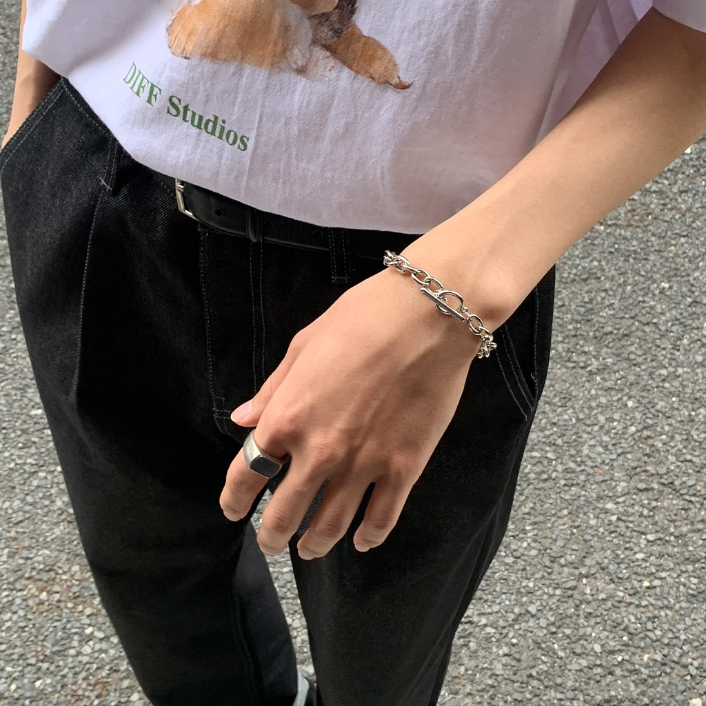 ミュージシャン NOsWEA belt_bracelet THE SOLOIST | SILVER BONE BRACELET 2