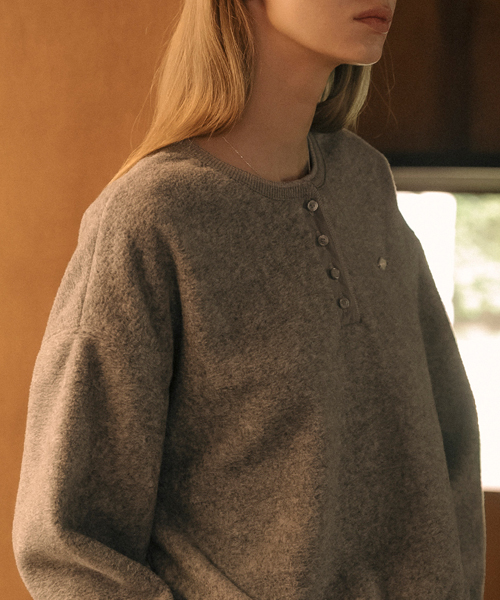 Owen henry neck fleece t-shirt_Gray