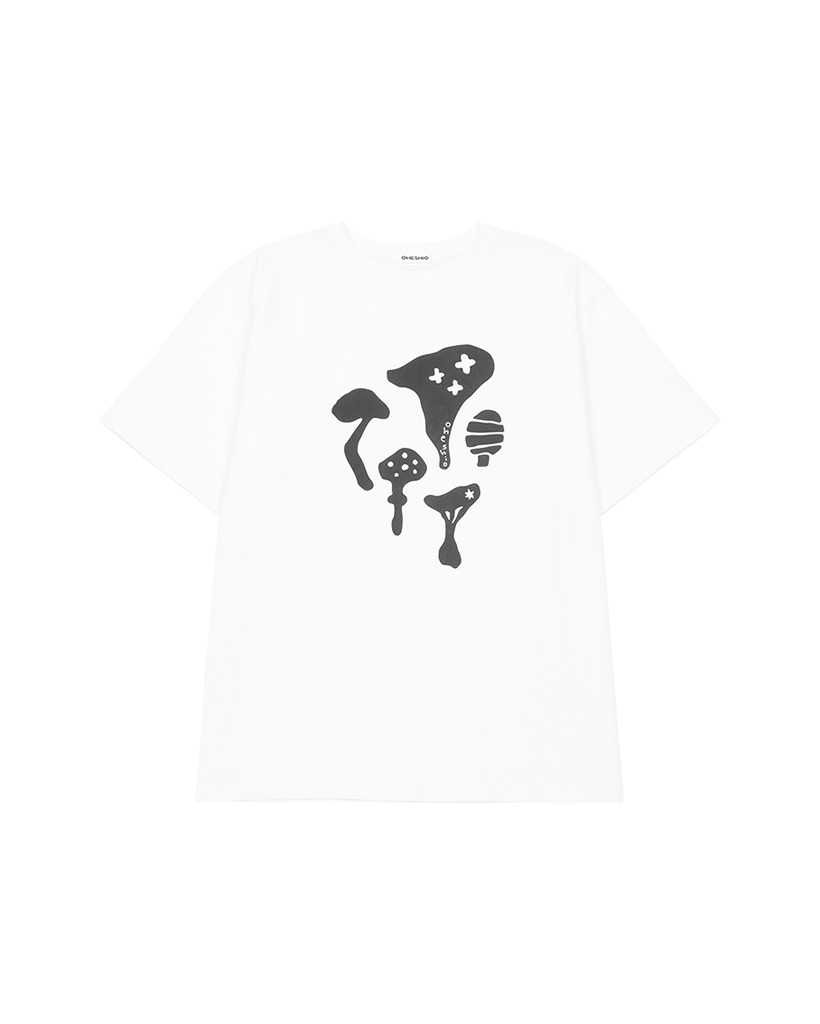 MUSHROOM OVERFIT T-SHIRT, BLACK