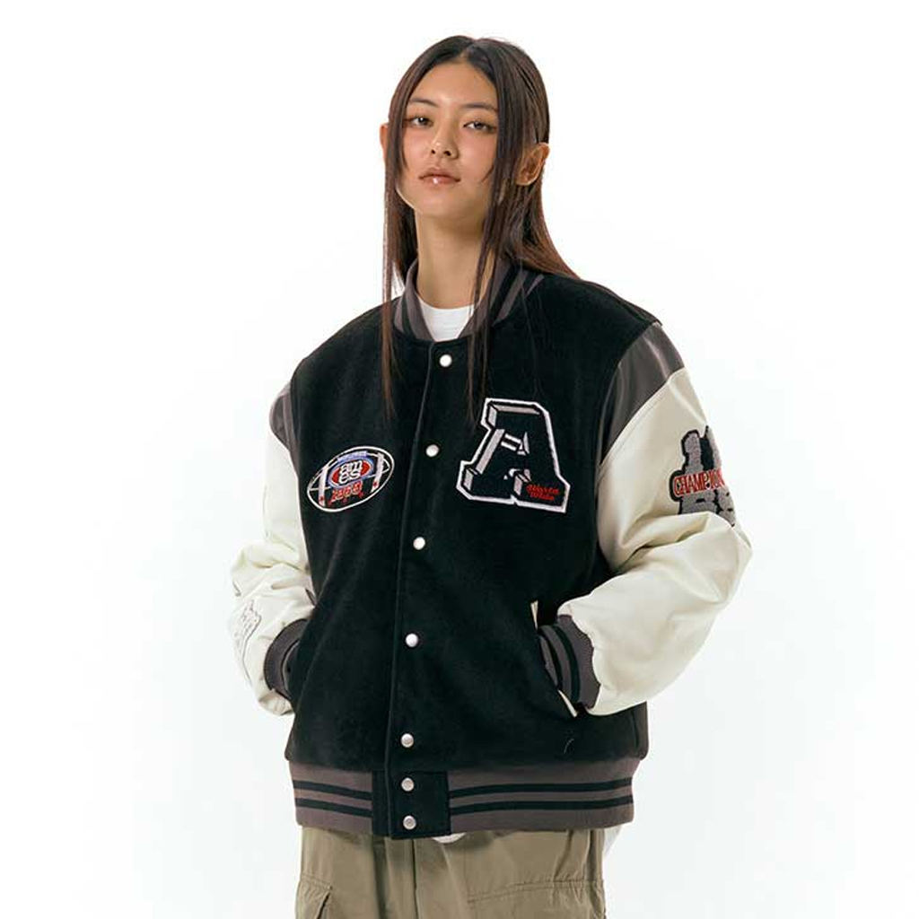★AMES-WORLDWIDE★FOOTBALL VARSITY JACKET BLACK★正規品/人気 FOOTBALL VARSITY JACKET BLACK | ファッション通販サイト NUGU