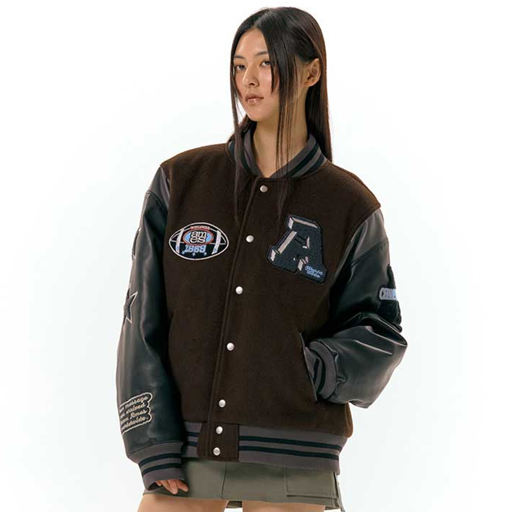 FOOTBALL VARSITY JACKET BLACK | ファッション通販サイト NUGU