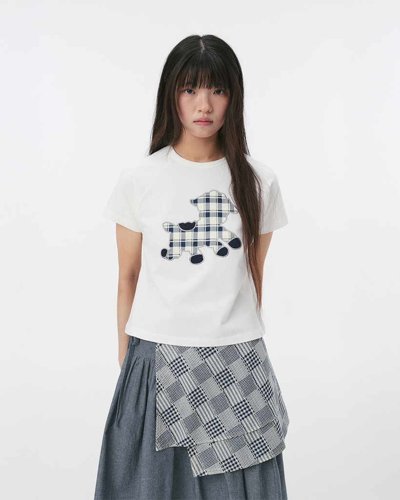 LITTLE SHEEP PATCH T-SHIRT, WHITE