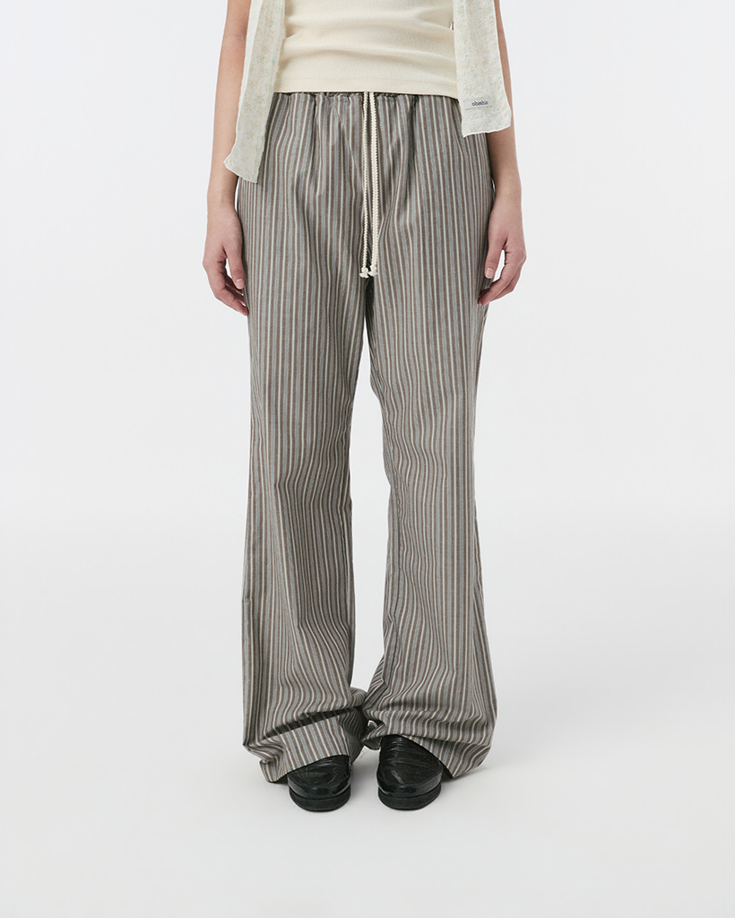 STRIPE BOOTSCUT BANDING PANTS, BROWN