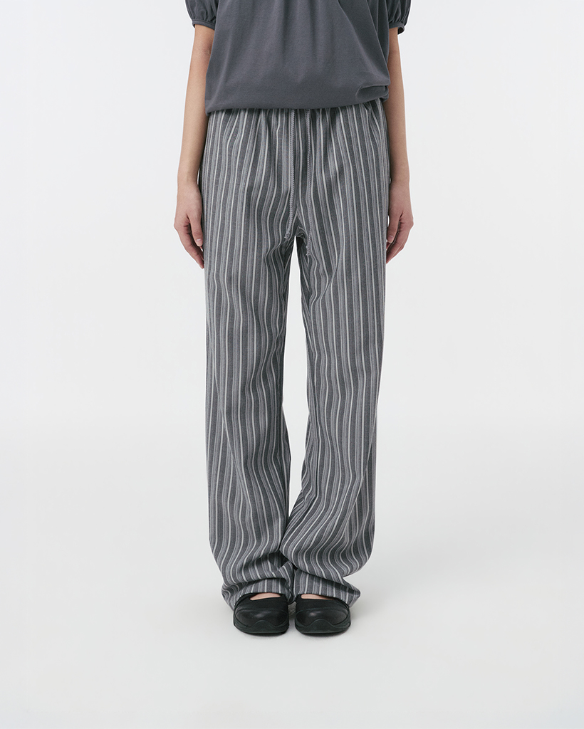 STRIPE BOOTSCUT BANDING PANTS, GRAY