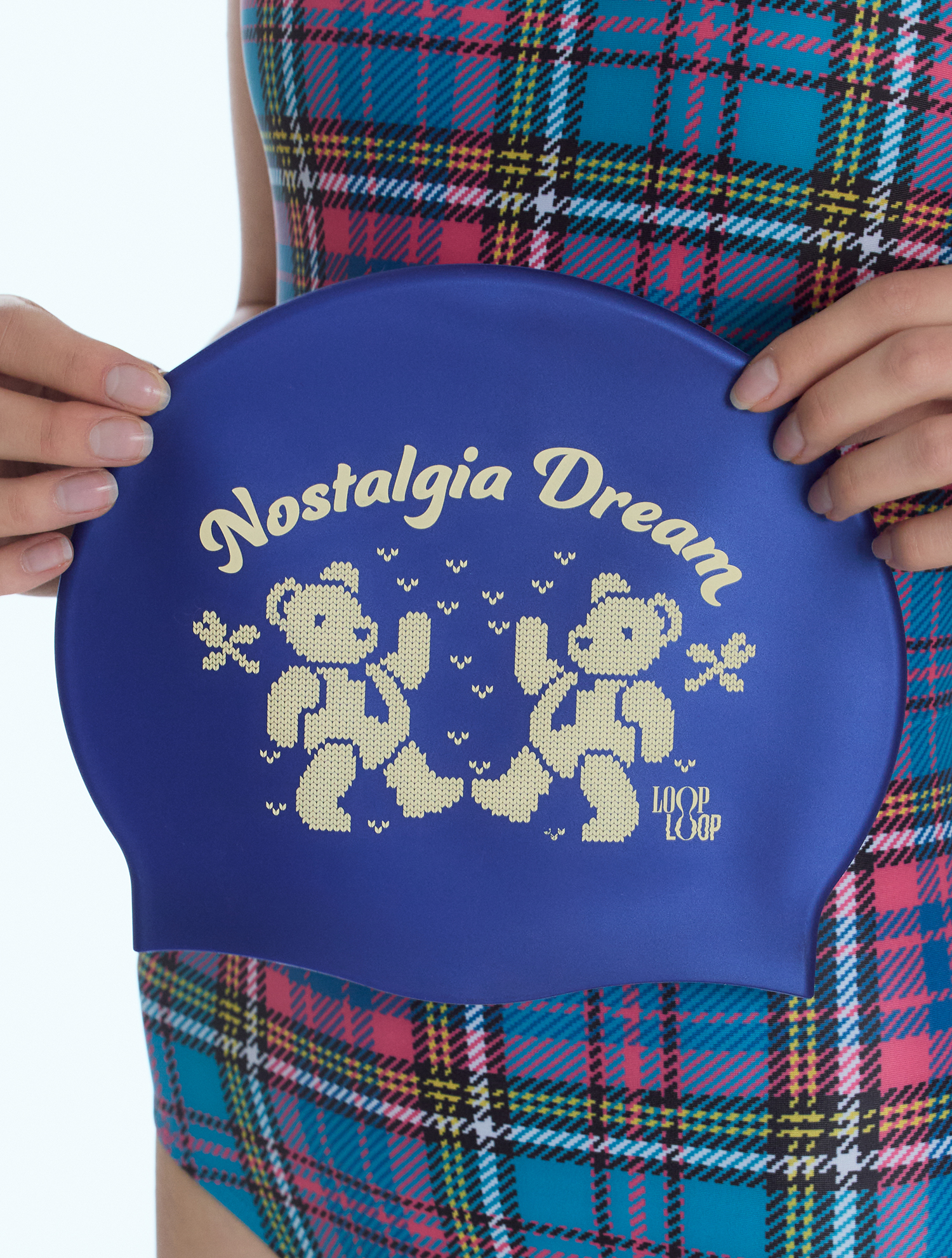 [Winter Bear_navy] Silicone Swim Cap