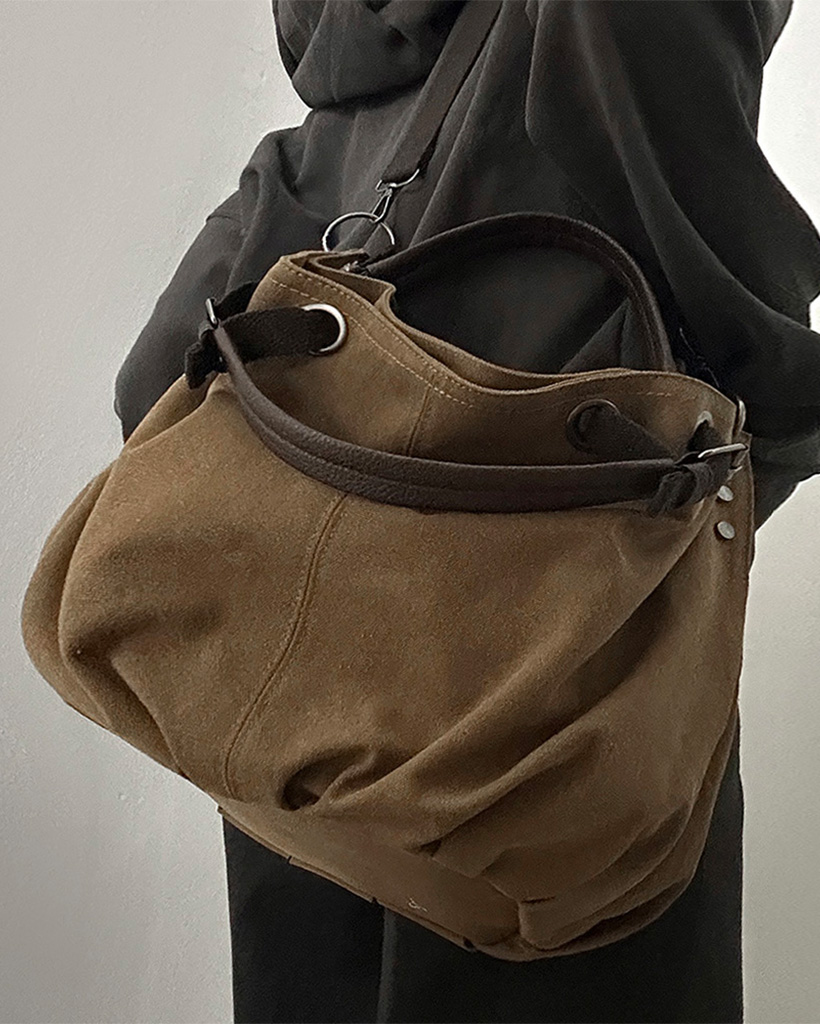 (2color)レザーストラップキャンバスバッグ