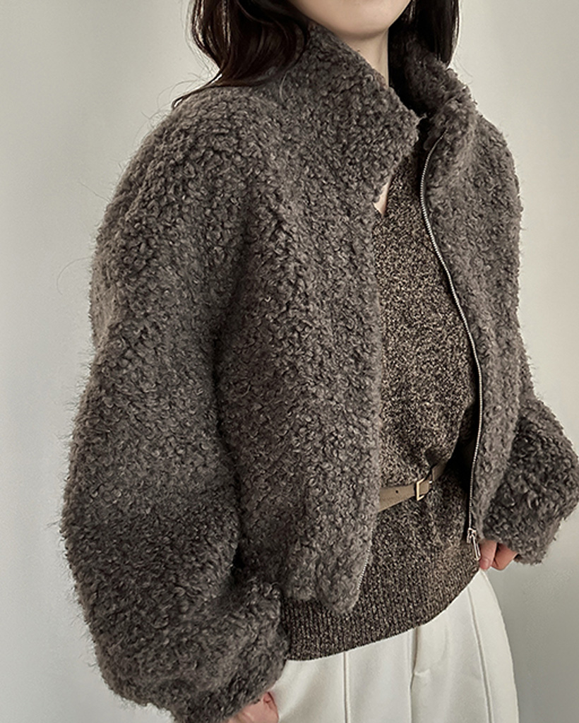 ハイネック ボア フリース ショート丈 ブルゾン | ファッション通販