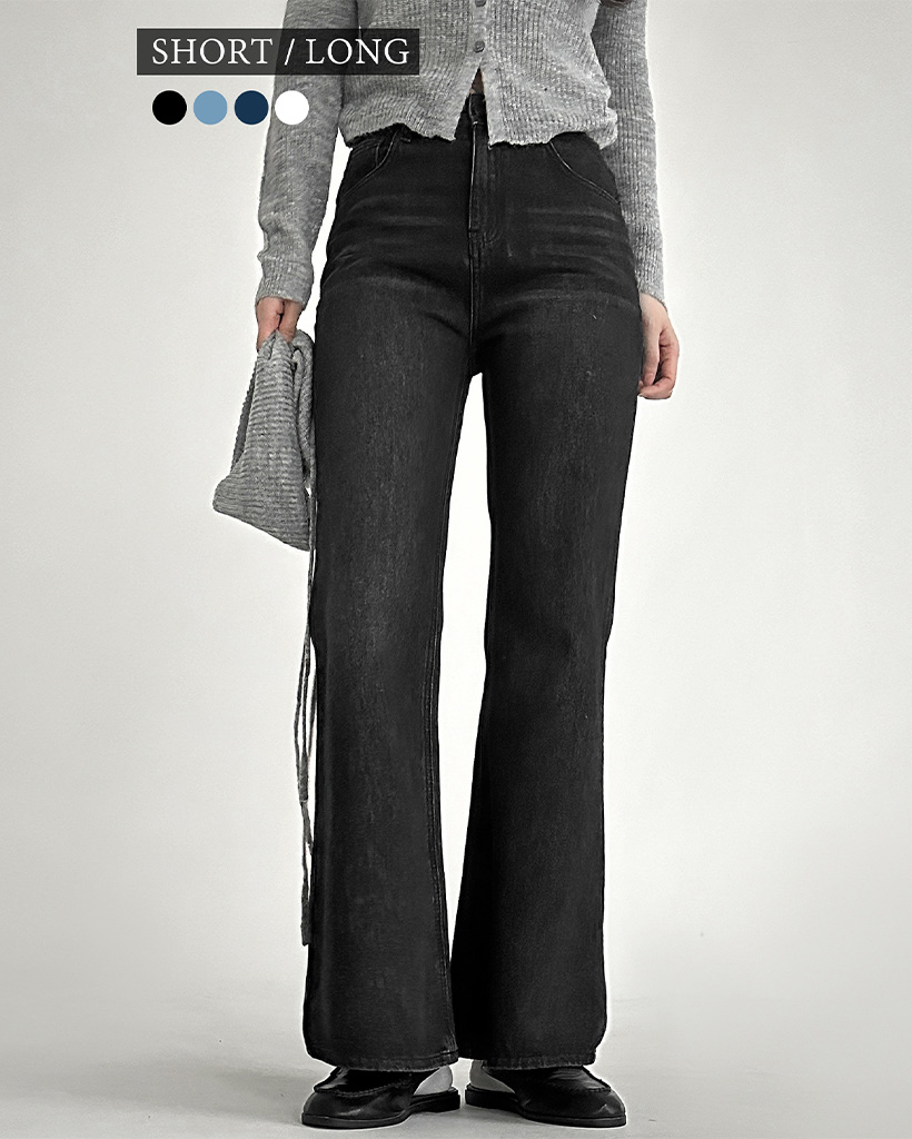 (4color)[が選べる]ハイウエストウォッシュデニムパンツ