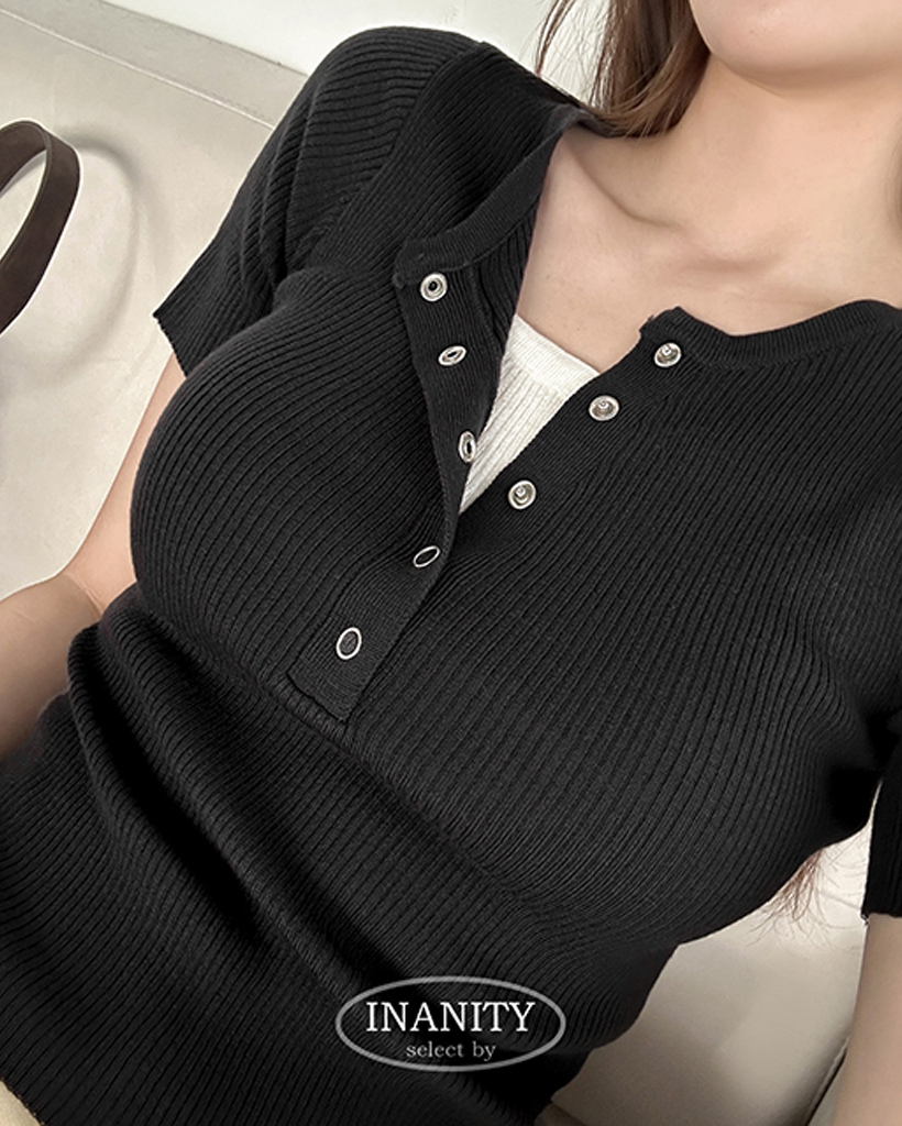 5color)スナップボタンレイヤードニット | ファッション通販サイト NUGU