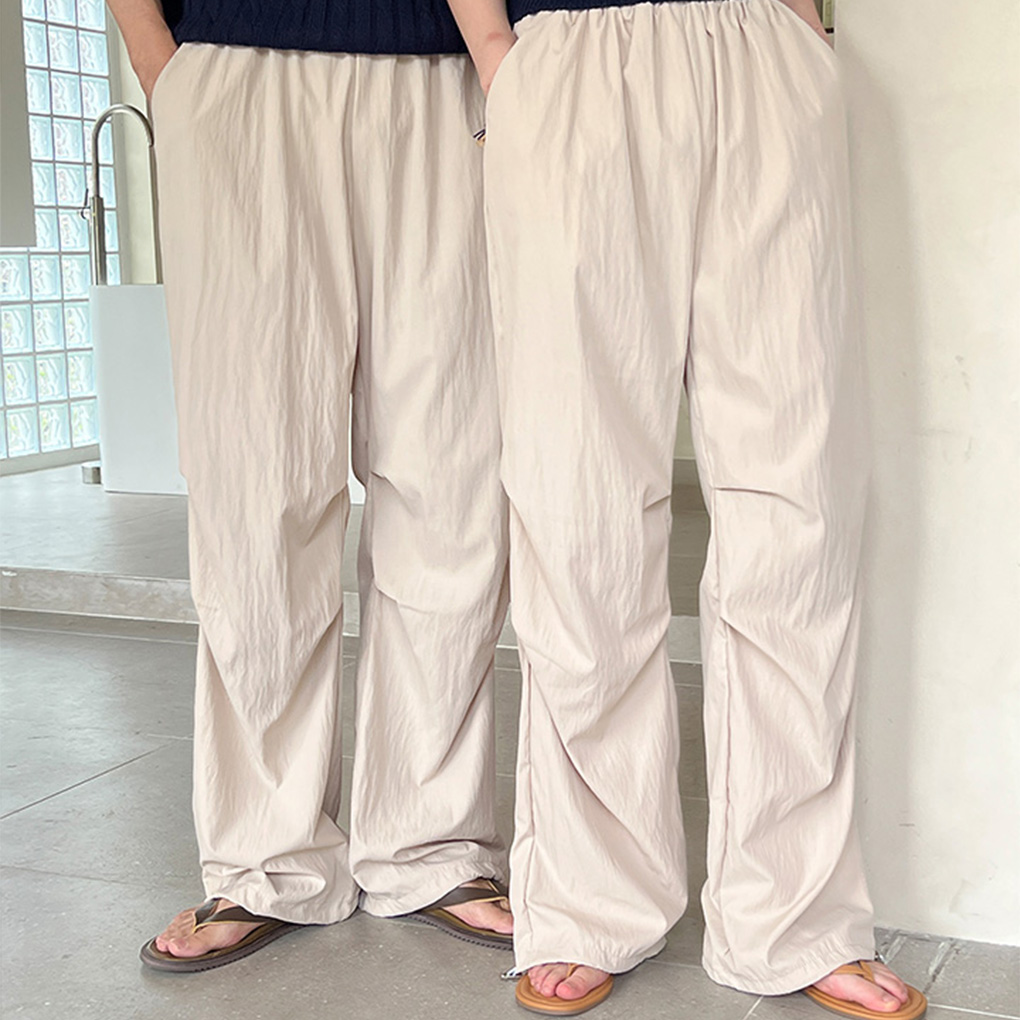 サマー パラシュートパンツ 3色 ルーズ ユニセックス 夏 nr9160 unisex]ナイロンサマーストリングパラシュートパンツ