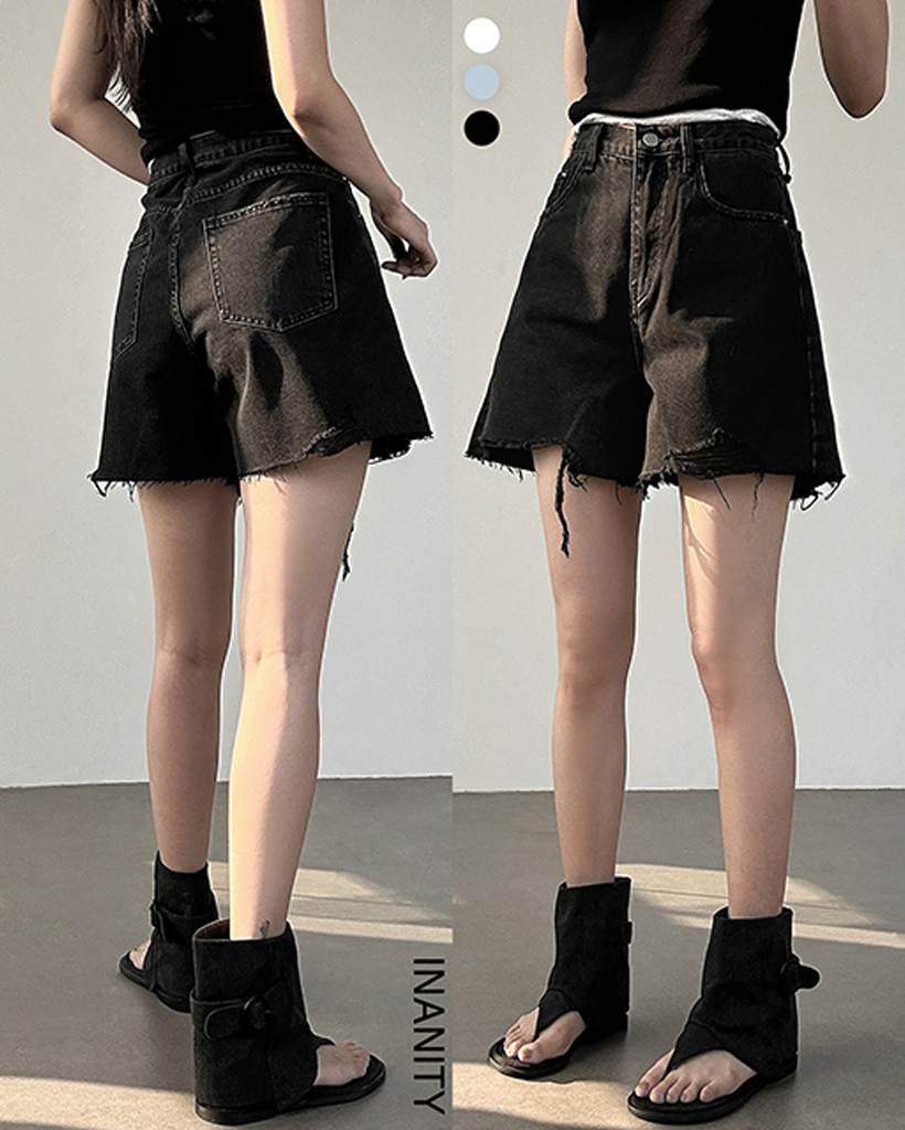 3color)ハイウエストヴィンテージショートパンツ | ファッション通販