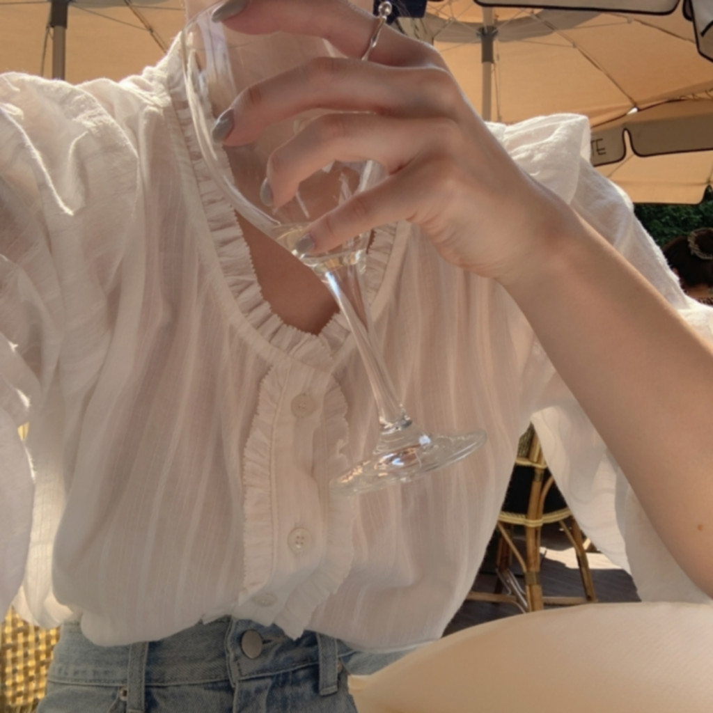 [original]秋フリルタック入りブラウス