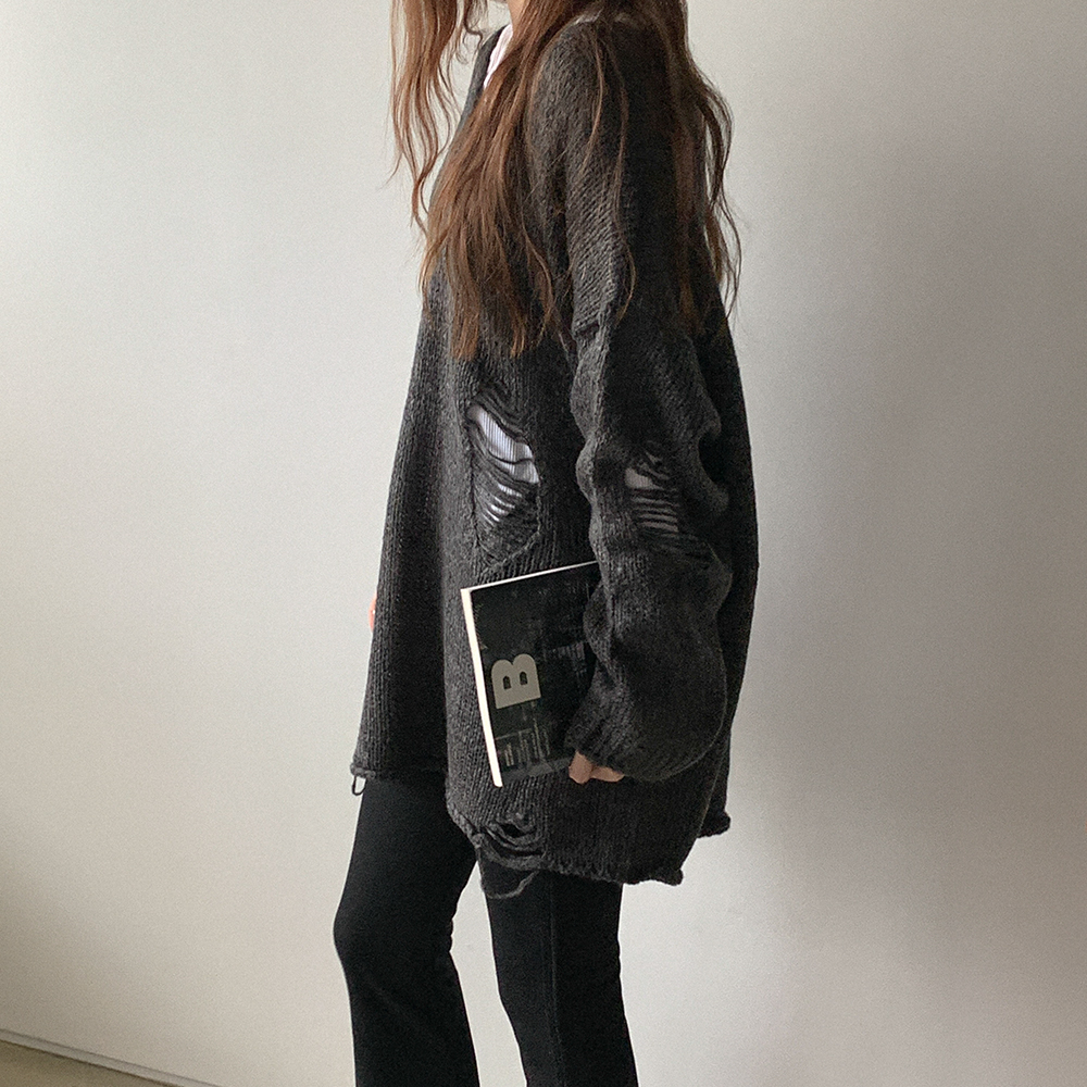 Vネックルーズフィットニット | ファッション通販サイト NUGU