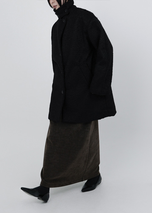 ハイネックブークレコート