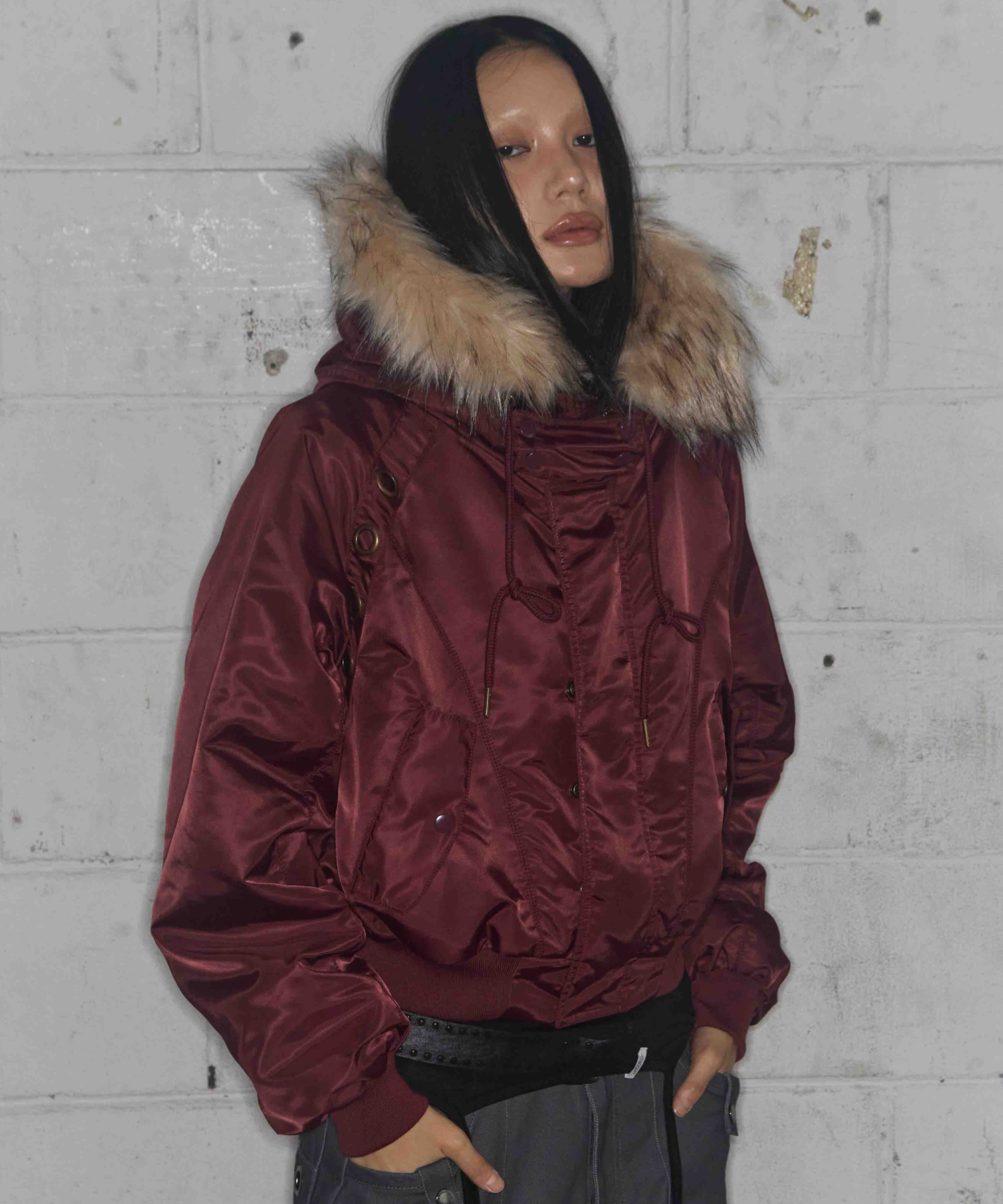 EYELET FUR MA-1 (BURGUNDY) F25ZA003 | ファッション通販サイト NUGU