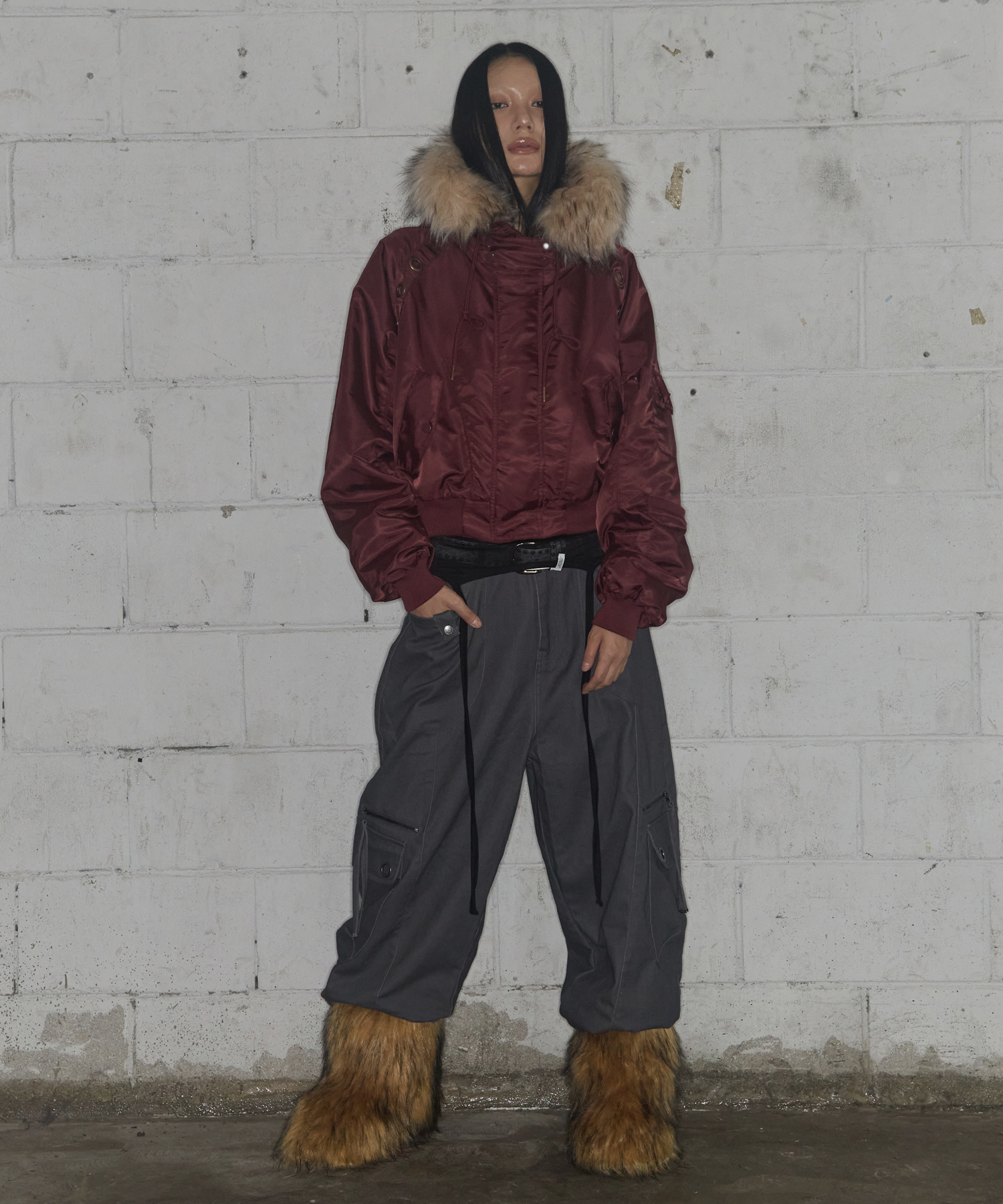 EYELET FUR MA-1 (BURGUNDY) F25ZA003 | ファッション通販サイト NUGU