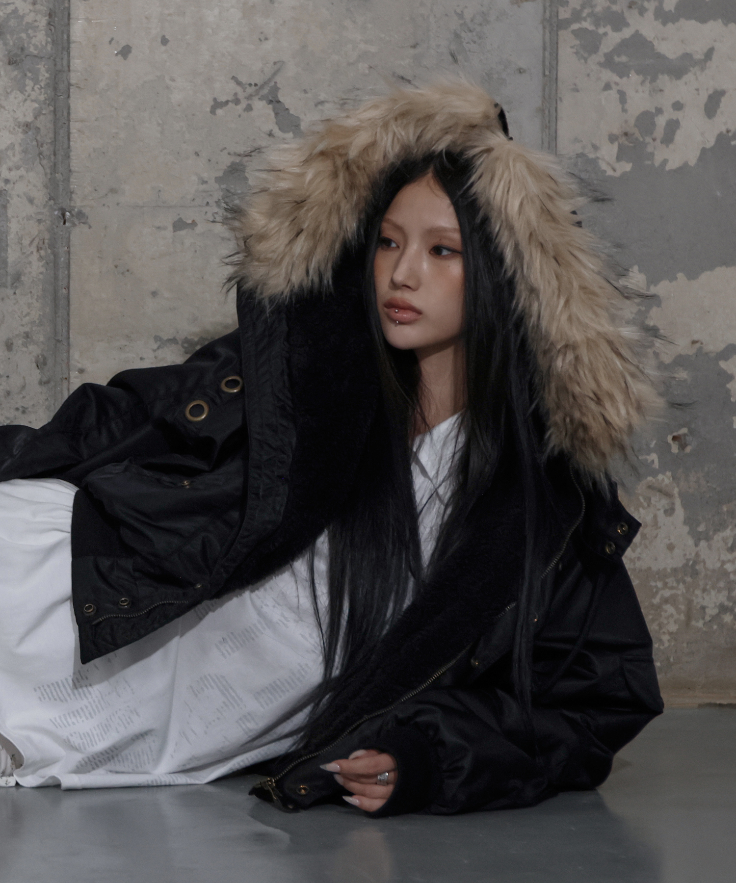 EYELET FUR MA-1 (BLACK) F25ZA003 | ファッション通販サイト NUGU