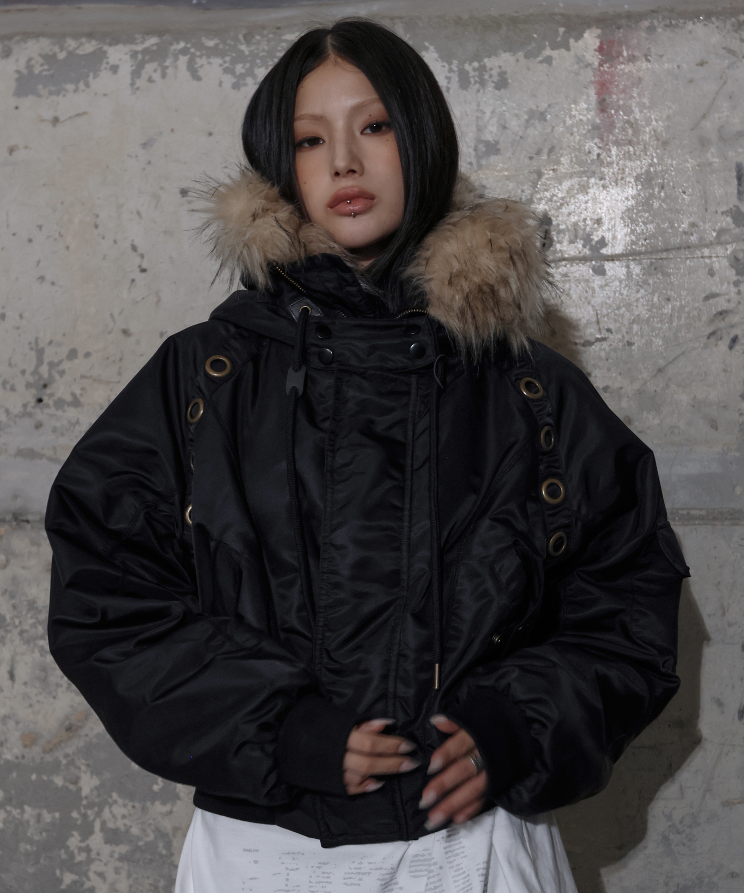 EYELET FUR MA-1 (BLACK) F25ZA003 | ファッション通販サイト NUGU