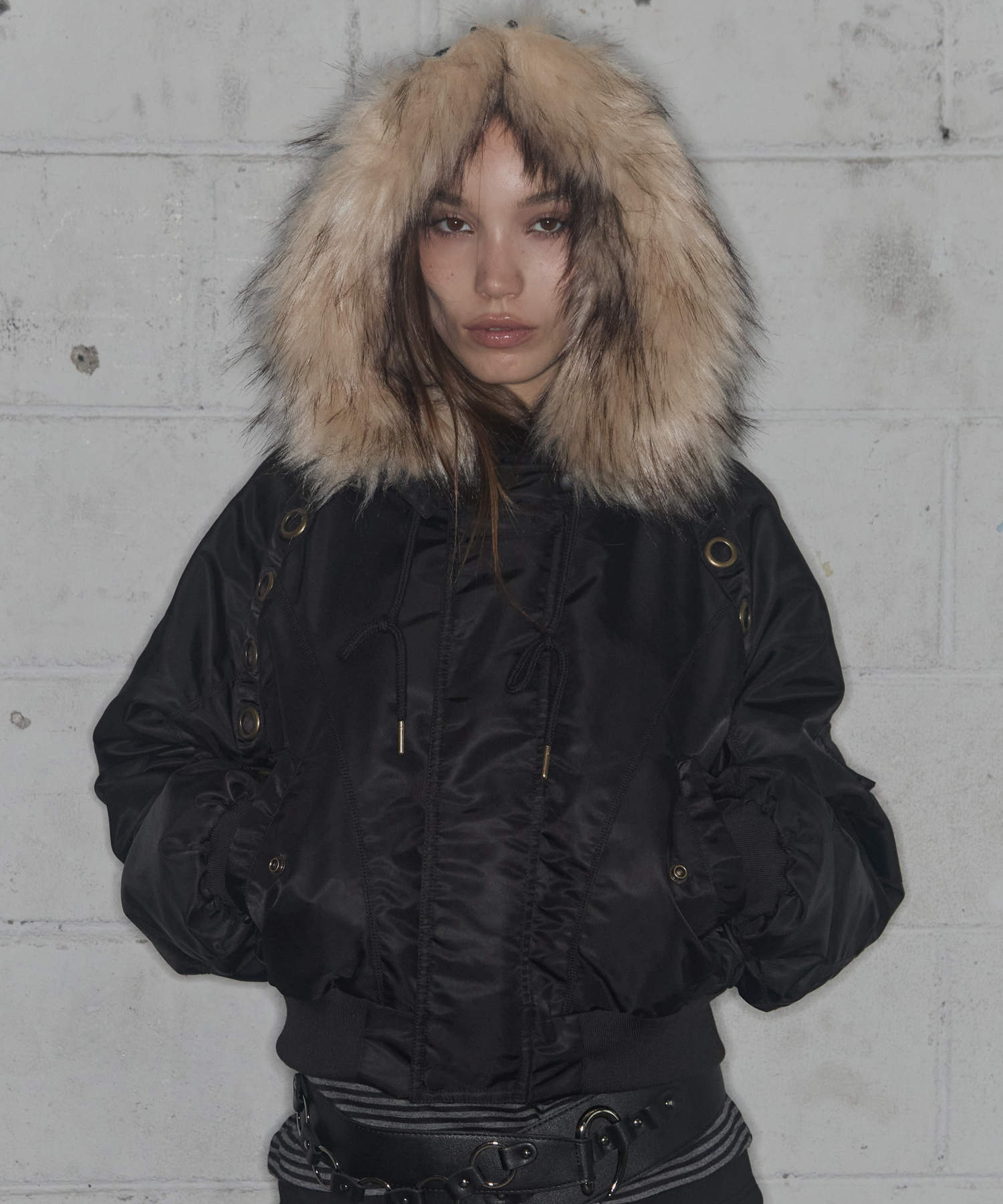 まぁ EYELET FUR MA-1 (BLACK) F25ZA003 | ファッション通販サイト NUGU