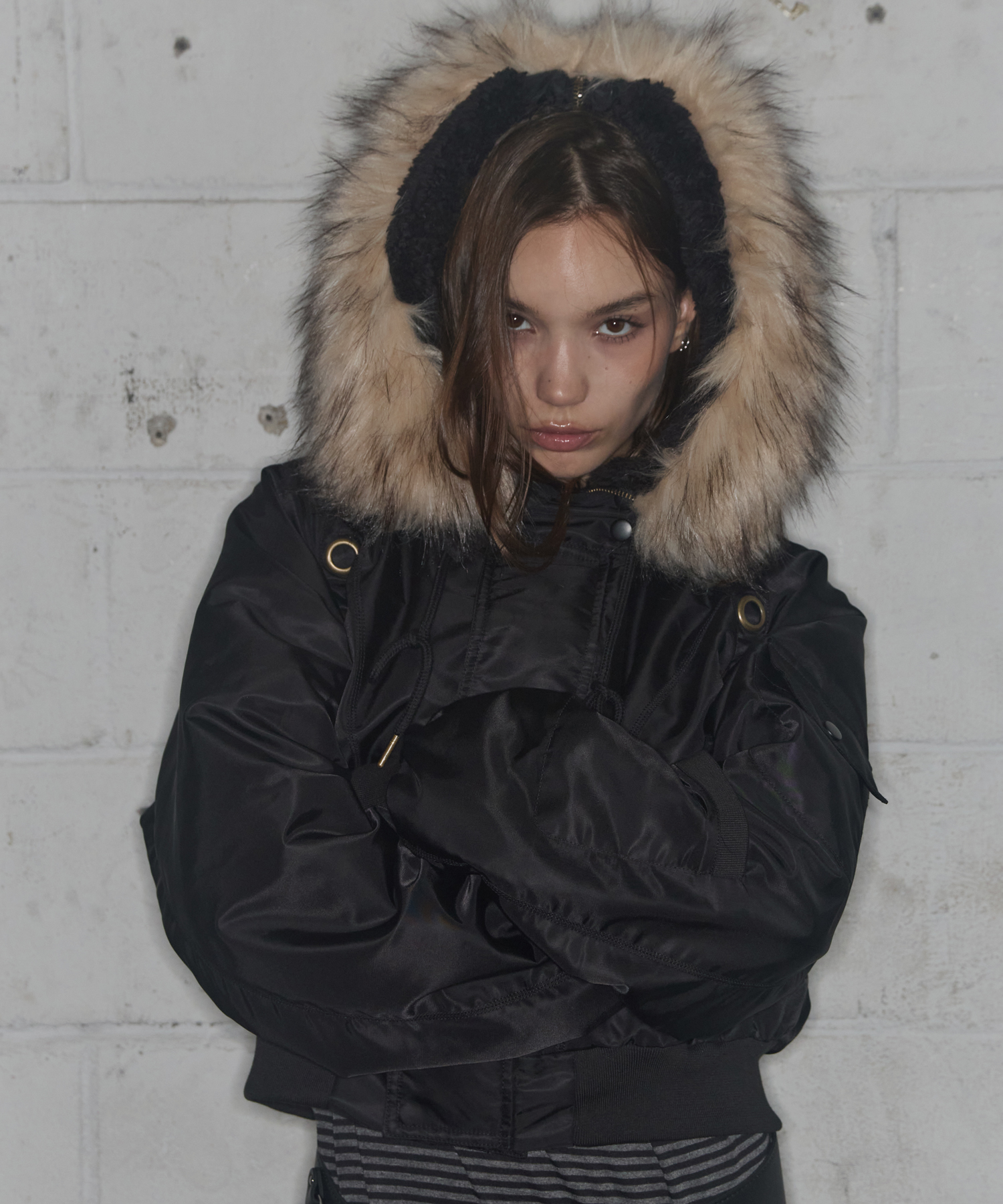 EYELET FUR MA-1 (BLACK) F25ZA003 | ファッション通販サイト NUGU