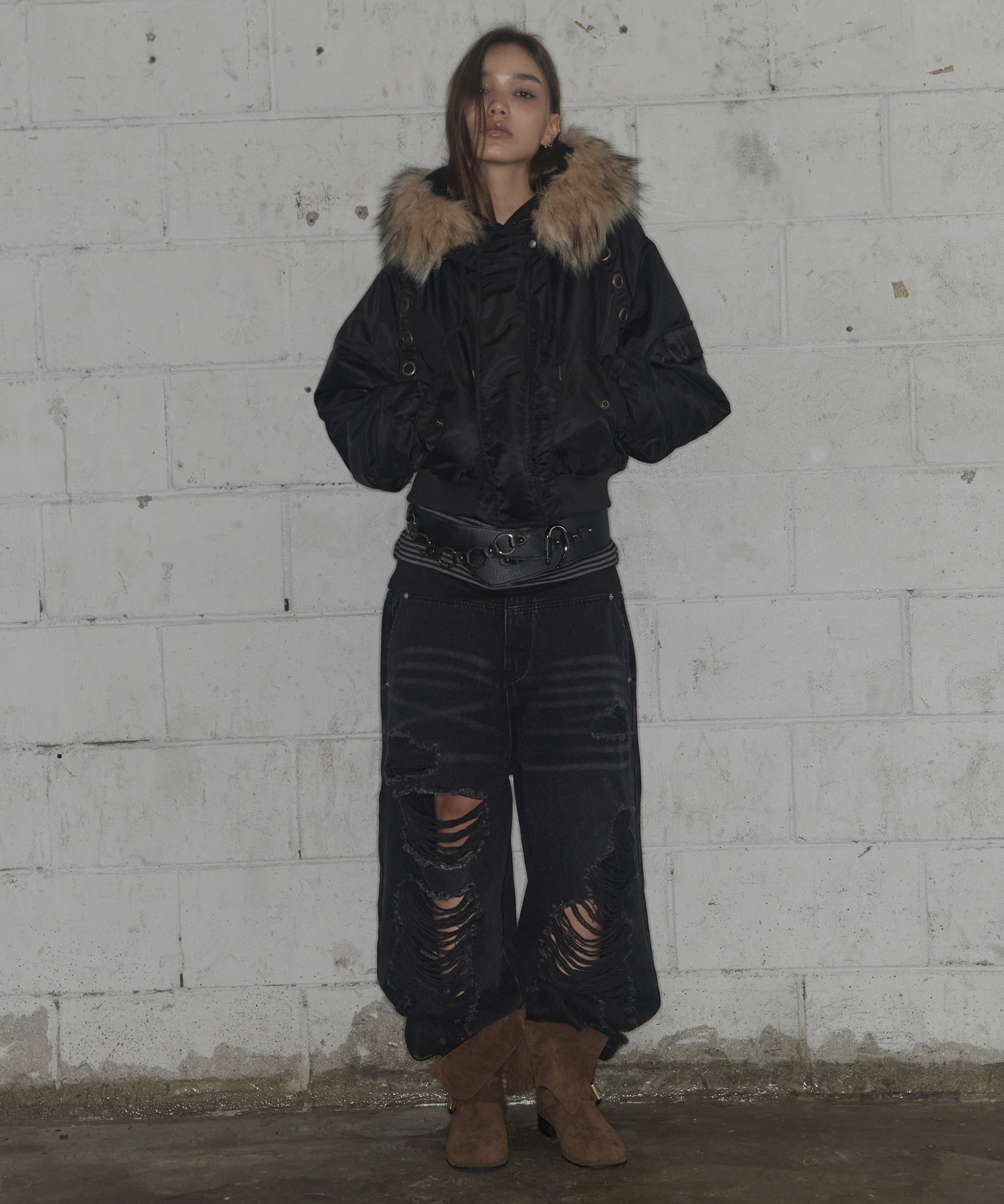 EYELET FUR MA-1 (BLACK) F25ZA003 | ファッション通販サイト NUGU