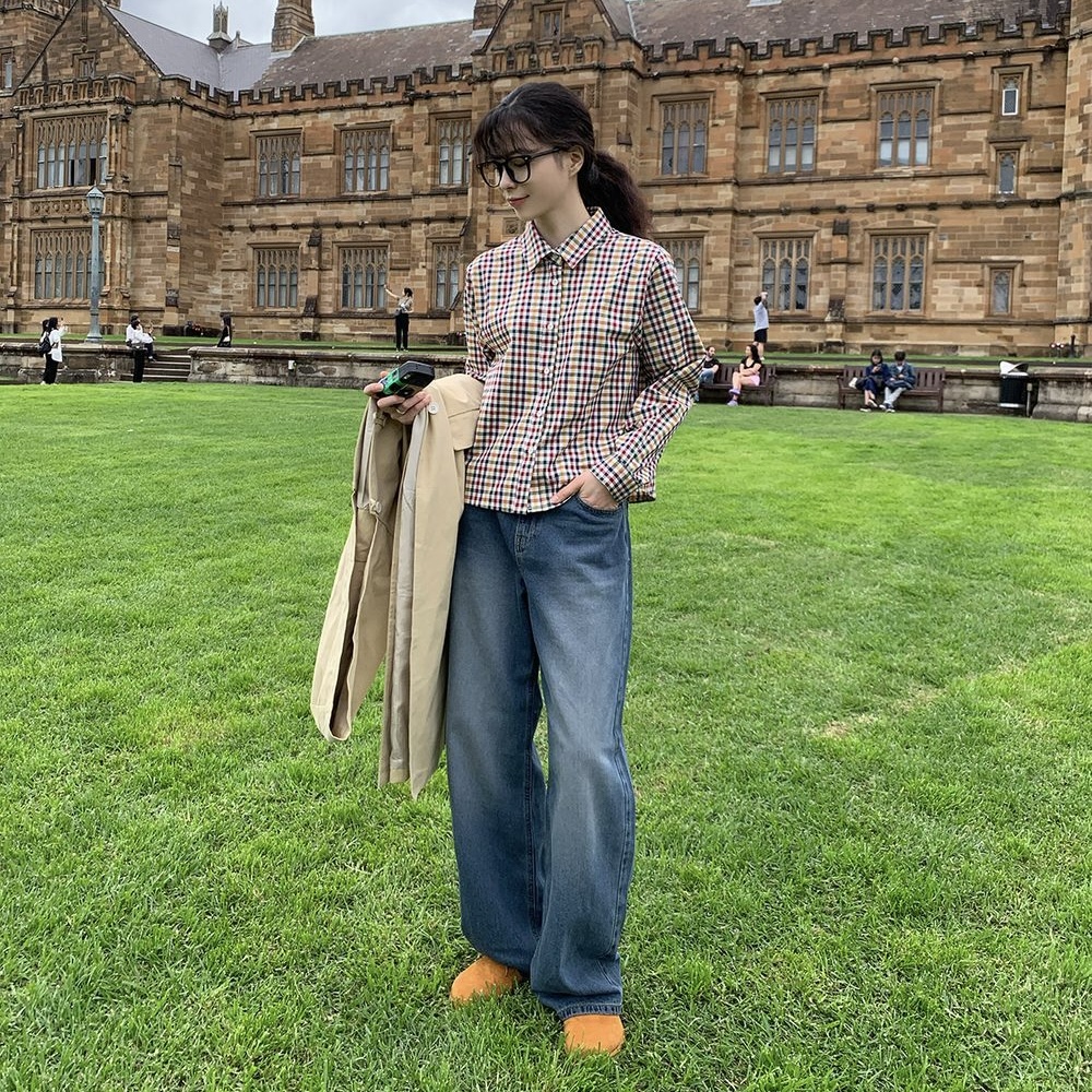 ウォッシュカラーワイドデニムパンツ