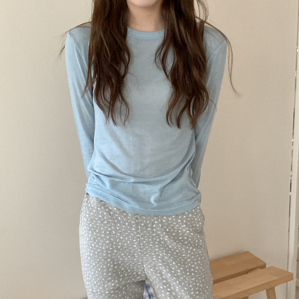 テンセルシースルー長袖Ｔシャツ