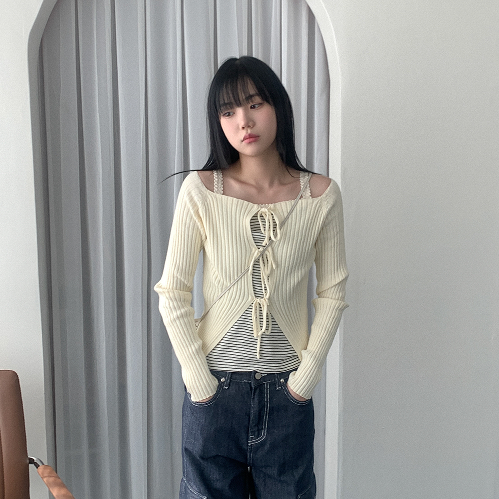 qumerry.（キュメリ）の「オフショルニットカーディガン