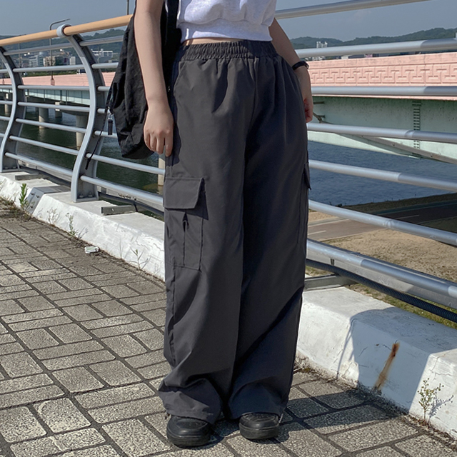 夏ワイドゴムトレーニング2WAYジョガーストリングカーゴパンツ