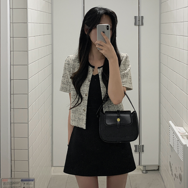 クロップド半袖ツイードジャケット | ファッション通販サイト NUGU