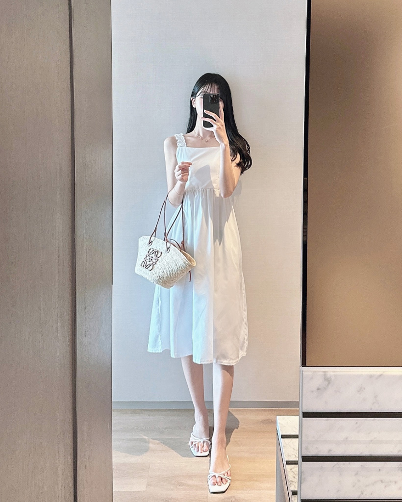 スクエアネックシャーリングキャミワンピース | ファッション通販