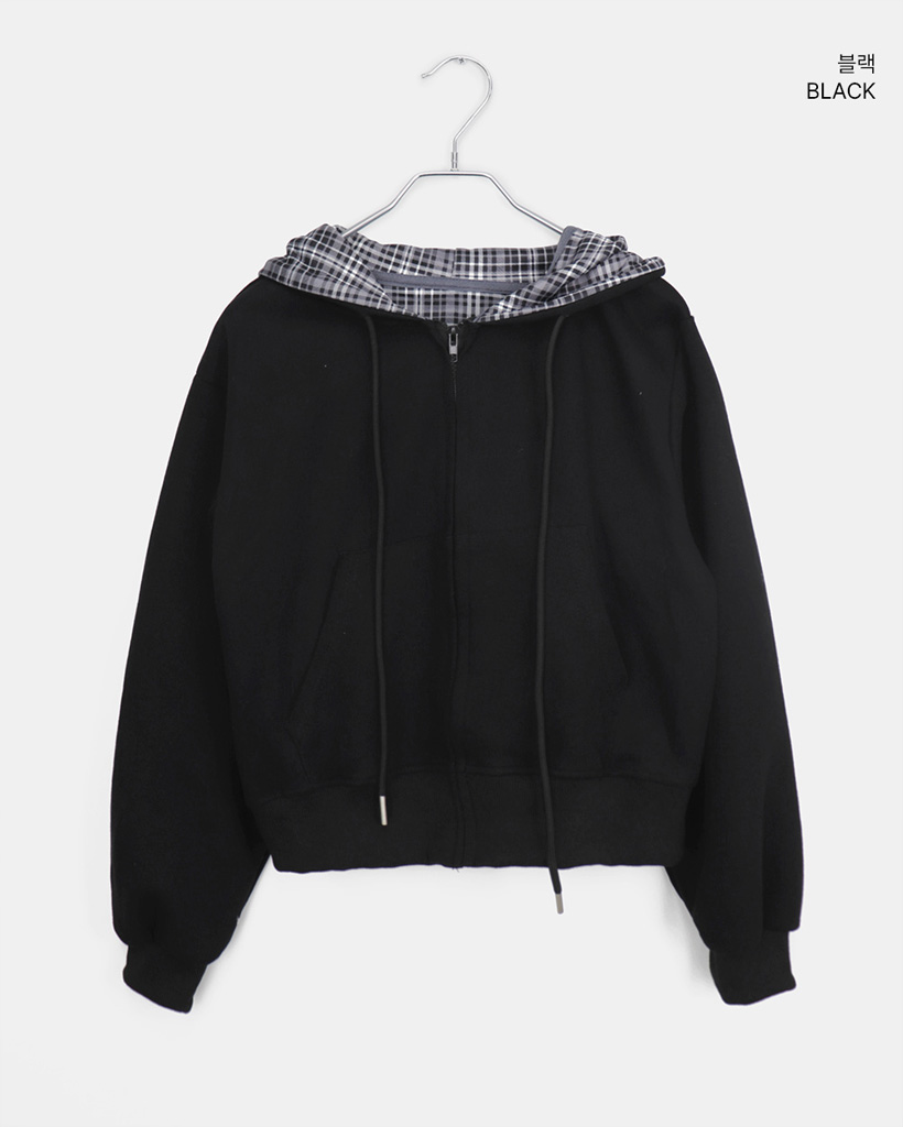 チェックバイカラーパーカー (5color) | ファッション通販サイト NUGU