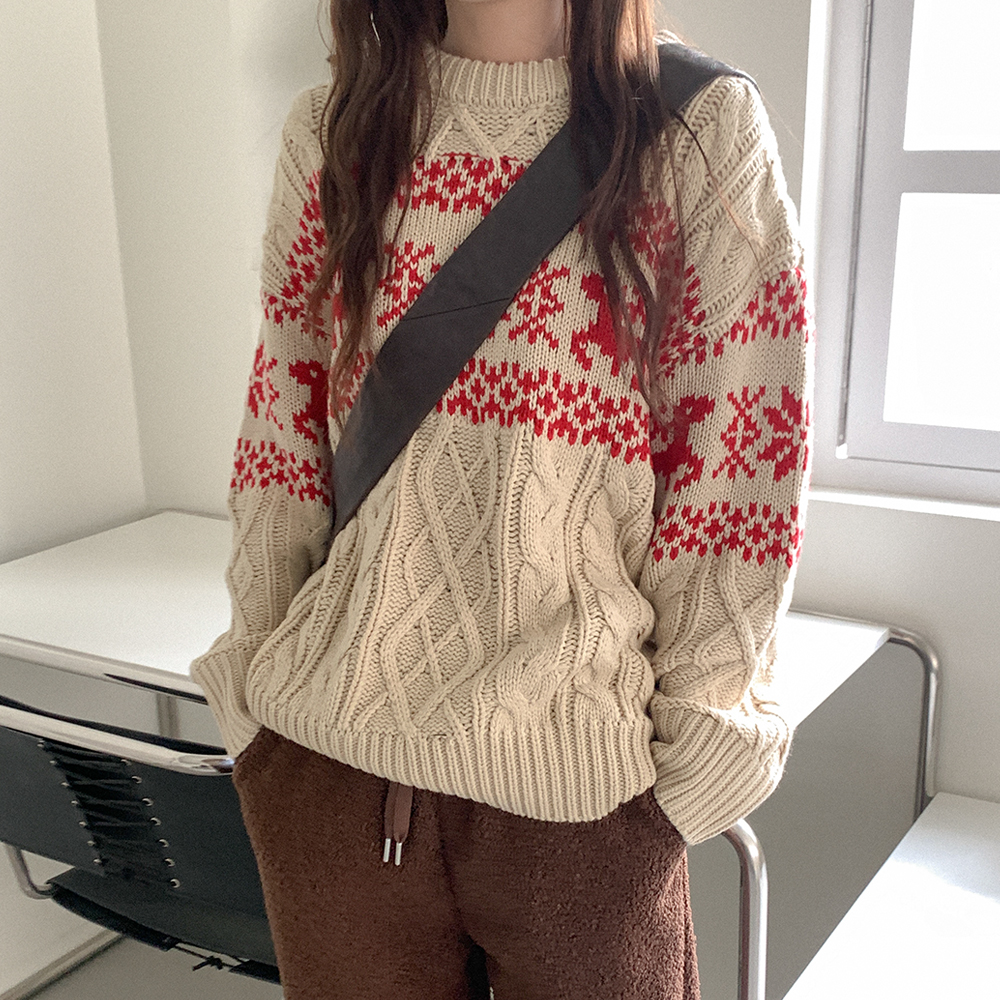 JUNYA WATANABE MAN 半袖ニットポロシャツ ノルディック柄 JUNYA