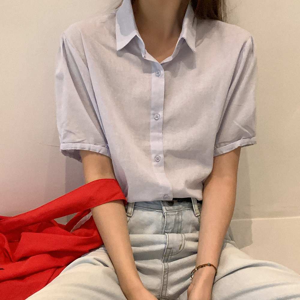 リネン半袖シャツ