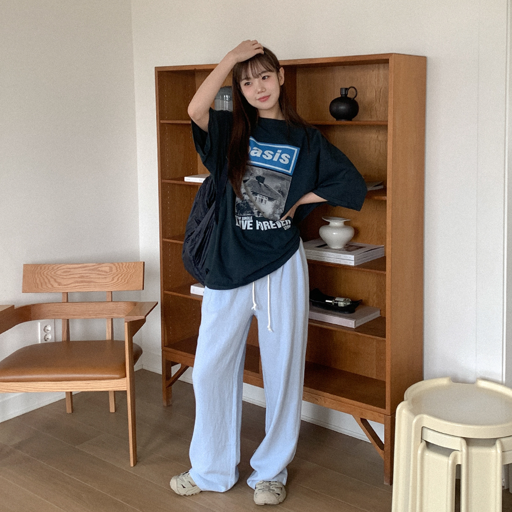 コットンプリントオーバーサイズTシャツ | ファッション通販