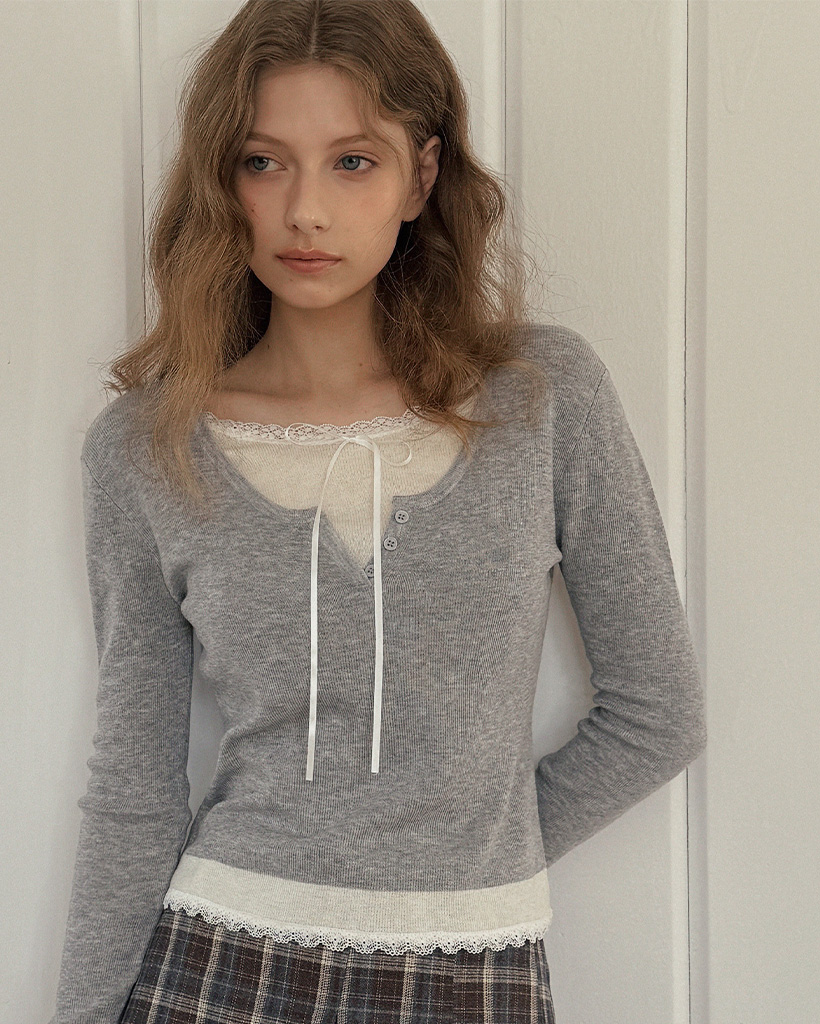 Luzel Tie Layered Long Sleeve Knit