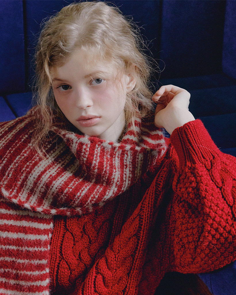 Rogid Stripe Fringe Long Muffler