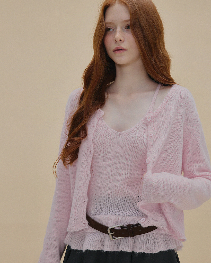 Viachu Knit Tank Top & Cardigan Set